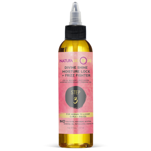 Step 3: Divine Shine Moisture Lock & Frizz Fighter (For Loose