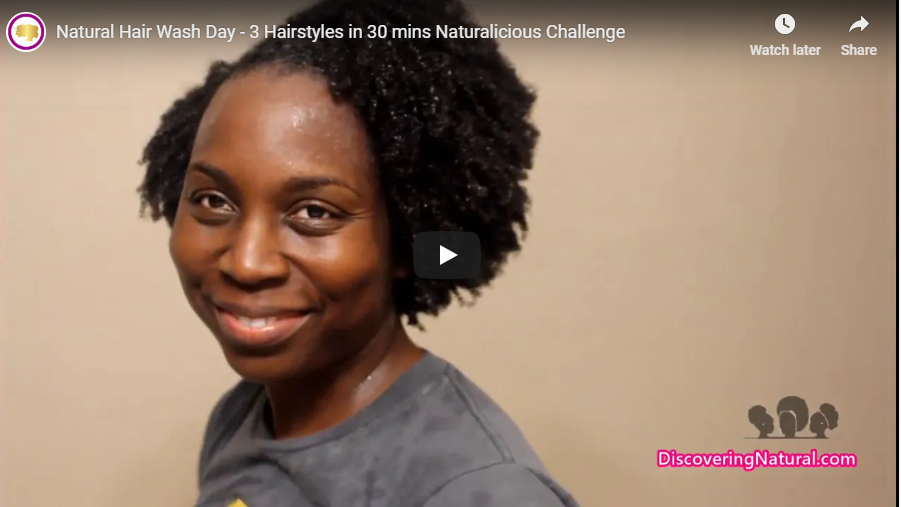 Natural Hair Wash Day - 3 Hairstyles in 30 mins Naturalicious Challenge
